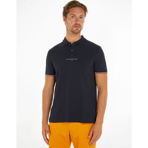 Rechte polo Tommy Logo met biesje TOMMY HILFIGER. Katoen materiaal. Maten M. Blauw kleur