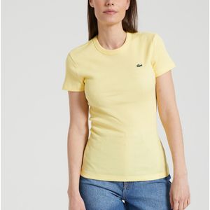 T-shirt slim fit in biologisch katoen LACOSTE. Katoen materiaal. Maten 44 FR - 42 EU. Geel kleur
