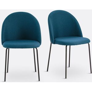 Set van 2 stoelen Nordie LA REDOUTE INTERIEURS. Stof materiaal. Maten één maat. Blauw kleur