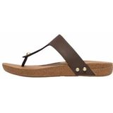 FitFlop Women iQushion Leather Toe-Post Sandals Chocolate Brown-Schoenmaat 40