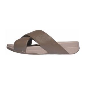 FitFlop - Men Surfer Tumbled-Leather Cross Slides - Java - Leer