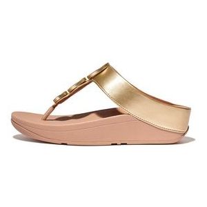 FitFlop Women Halo Metallic-Trim Toe Post Platino-Schoenmaat 40