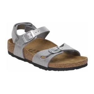 Sandaal Birkenstock Kids Rio AS Birko-Flor Sparkling Light Silver Narrow-Schoenmaat 34