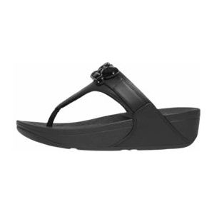 FitFlop Women Lulu Jewel-Deluxe Leather Toe-Post Black-Schoenmaat 38