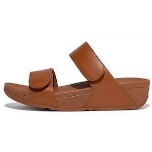 FitFlop Women Lulu Adjustable Leather Slides Light Tan-Schoenmaat 40