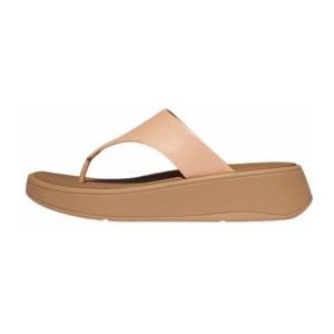 FitFlop - F-Mode - Leather Flatform Toe-Post Sandals - Sandy Beige
