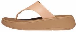 FitFlop - F-Mode - Leather Flatform Toe-Post Sandals - Sandy Beige