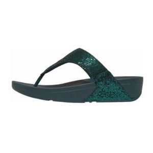 FitFlop Women Lulu Toe Post Glitterball Metallic Deep Teal-Schoenmaat 37