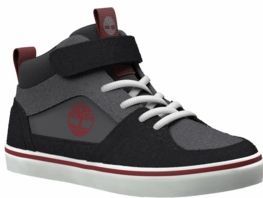 Timberland - Stone Jump Mid Hook & Loop Sneaker - Donkergrijs Suède