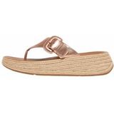 FitFlop Women F-Mode Espadrille Adj. Leather Flatform Toe-Thongs Rose Gold-Schoenmaat 37