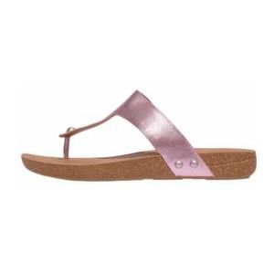 FitFlop Women iQushion Metallic-Leather Toe-Post Sandals Wild Lilac-Schoenmaat 41