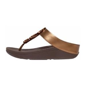 FitFlop Halo Bead-Circle Metallic Toe-Post Sandals BRUIN