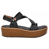 Teva - Madera Wedge - Sandaal - Zwart - Leer - Klittenbandsluiting