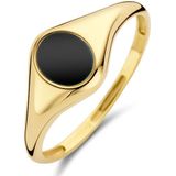 Blush 14 karaats geelgouden ring met zwarte onyx