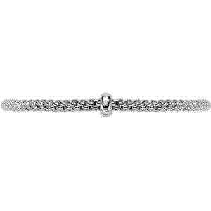 Fope gioielli flex'it prima essentials 18 karaats witgouden armband met diamant maat s