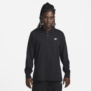 Nike Club Knit polo met lange mouwen voor heren - Zwart