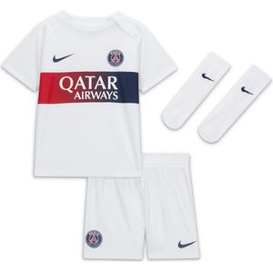 Paris Saint-Germain 2023/24 Uit Nike Dri-FIT driedelig tenue voor baby's/peuters - Wit