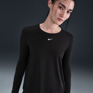 Nike One Classic Dri-FIT damestop met lange mouwen - Zwart