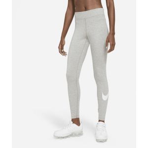Nike Sportswear Essential Legging met halfhoge taille en Swoosh voor dames - Grijs