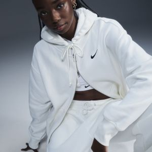 Nike Sportswear Phoenix Fleece Oversized fleecehoodie met rits over de hele lengte voor dames - Wit