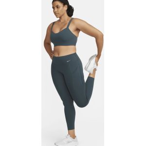 Nike Universa 7/8-legging met halfhoge taille, zakken en medium ondersteuning voor dames - Groen