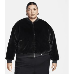 Nike Sportswear omkeerbaar bomberjack met imitatiebont voor dames (Plus Size) - Zwart