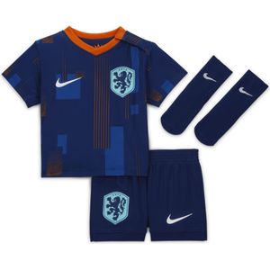 Nederland 2024 Stadium Uit Nike driedelig replicavoetbaltenue voor baby's/peuters - Blauw
