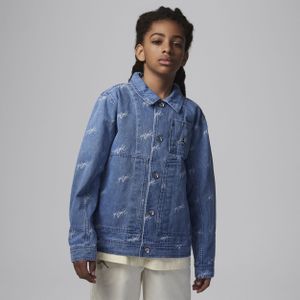 Jordan Flight Heritage denim jack voor kids - Blauw