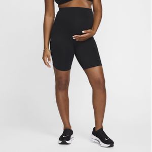 Nike (M) One Dri-FIT bikershorts met hoge taille en zakken voor dames (20 cm, zwangerschapskleding) - Zwart