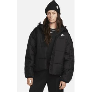 Nike Sportswear Classic Puffer Therma-FIT ruimvallend damesjack met capuchon - Zwart