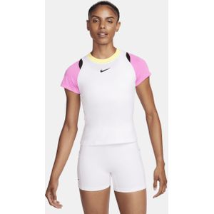 NikeCourt Advantage Dri-FIT tennistop met korte mouwen voor dames - Wit