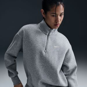 Nike Sportswear Phoenix Fleece oversized sweatshirt met korte rits voor dames - Grijs