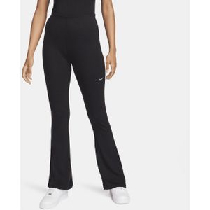 Nike Sportswear Chill Knit strakke legging met wijd uitlopende pijpen en mini-rib voor dames - Zwart