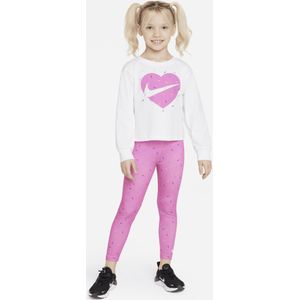 Nike Graphic Tee and Printed Leggings Set tweedelige kleuterset - Roze