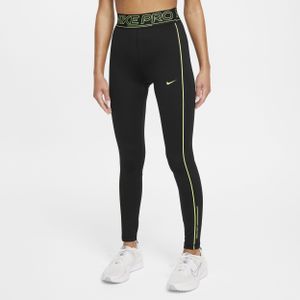 Nike Pro Dri-FIT legging met halfhoge taille voor meisjes - Zwart