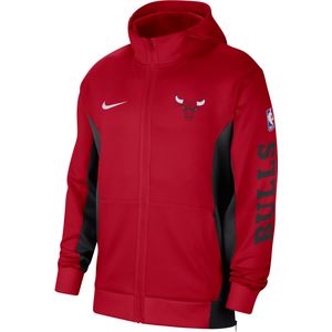 Chicago Bulls Showtime Nike NBA-hoodie met rits en Dri-FIT voor heren - Rood