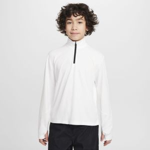 Nike Multi Dri-FIT UV jongenstop met halflange rits en lange mouwen - Wit