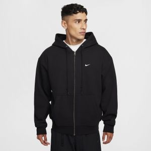 Nike Solo Swoosh thermische hoodie met rits over de hele lengte voor heren - Zwart