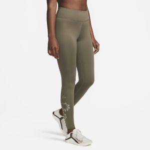 Nike Therma-FIT One Trainingslegging met graphic en halfhoge taille voor dames - Groen