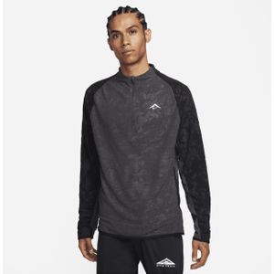 Nike Trail Dri-FIT hardlooptop met halflange rits voor heren - Grijs