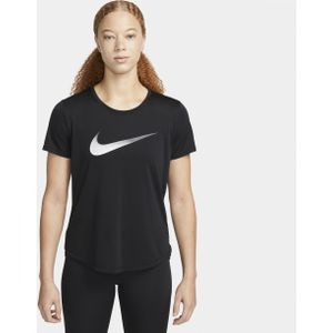 Nike Dri-FIT One Hardlooptop met korte mouwen voor dames - Zwart
