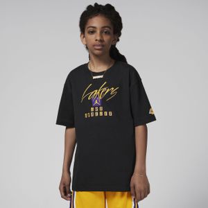 Los Angeles Lakers Courtside Statement Edition Jordan Max90 NBA-shirt voor jongens - Zwart