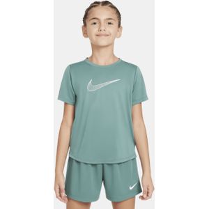 Nike One Dri-FIT trainingstop met korte mouwen voor meisjes - Wit