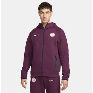 Paris Saint-Germain Tech Fleece Windrunner Nike voetbalhoodie met rits over de hele lengte voor heren - Rood