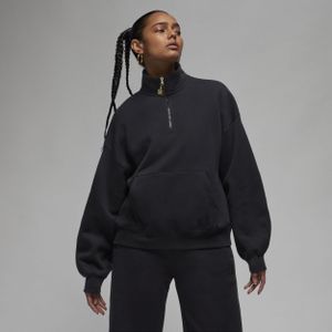 Jordan Flight Fleece damestop met korte rits - Zwart