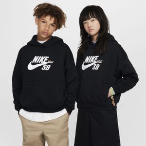 Nike SB Icon Fleece EasyOn oversized hoodie voor kids - Zwart