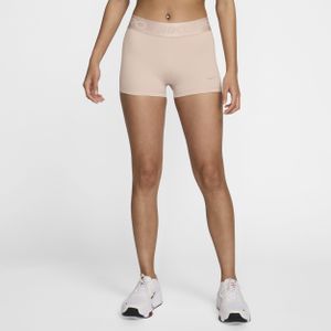 Nike Pro damesshorts met halfhoge taille (8 cm) - Bruin