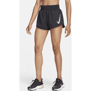 Nike One Dri-FIT damesshorts met halfhoge taille en binnenbroekje (8 cm) - Blauw