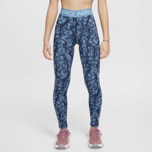 Nike Pro Dri-FIT legging met halfhoge taille voor meisjes - Blauw