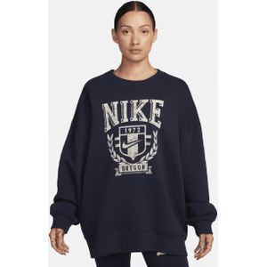 Nike Sportswear oversized fleeceshirt met ronde hals voor dames - Blauw